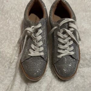 Chelsea & Violet Silver Sneakers with White Laces